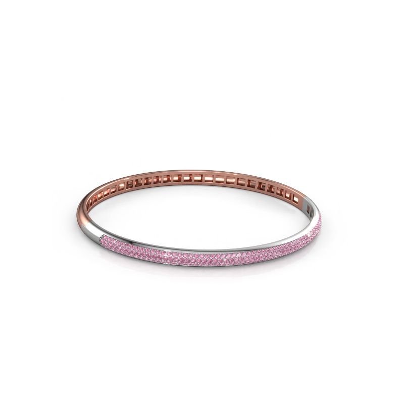 Slavenarmband Emely 4mm 585 rosé goud roze saffier 1.1 mm
