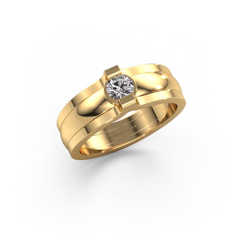 Ring Jade 585 Gold Lab-grown Diamant 0.25 crt