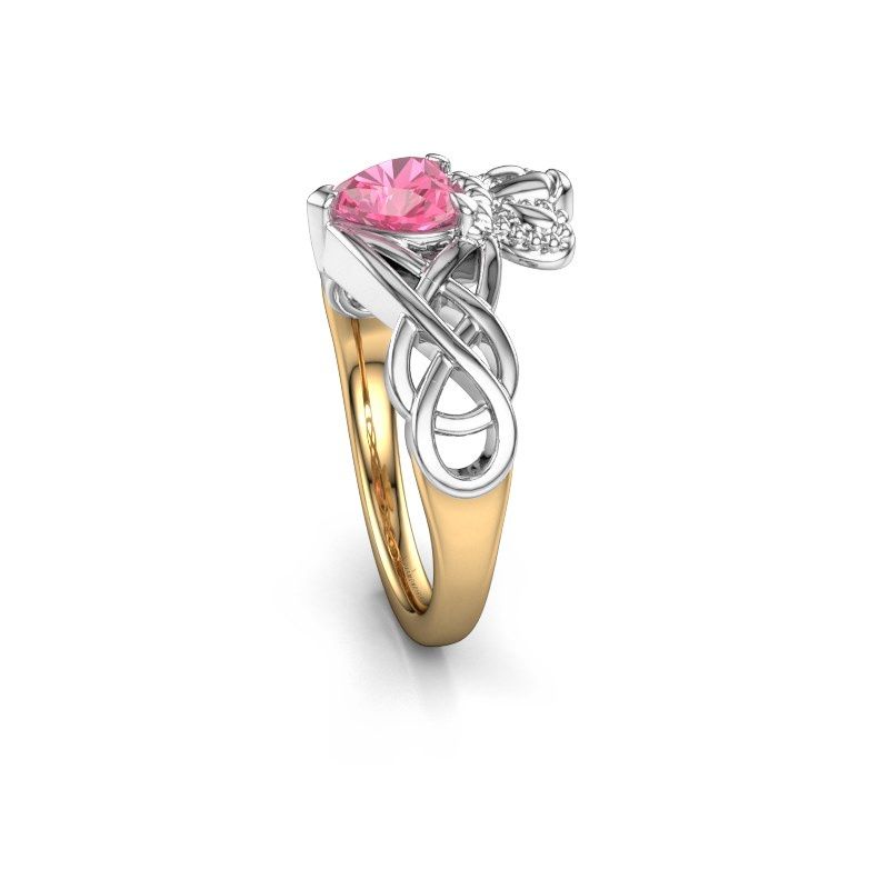 Image of Ring Lucie 585 gold pink sapphire 6 mm