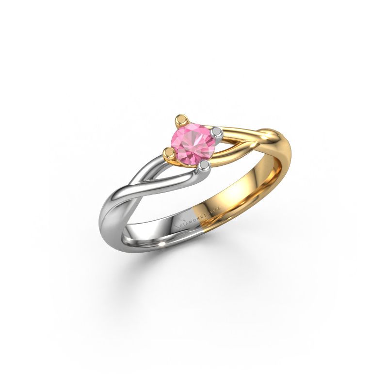 Engagement ring Paulien 585 gold pink sapphire 4 mm