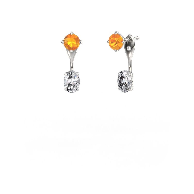 Ohrhänger Kate RND-OVL 950 Platin Citrin 5 mm