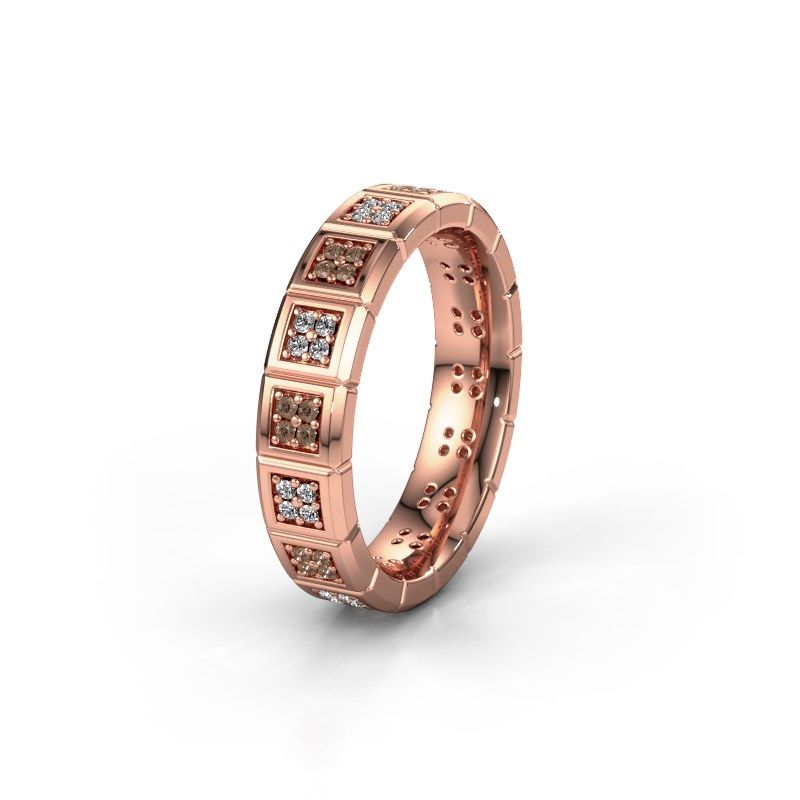 Image of Wedding ring WH2056L15DP<br/>585 rose gold ±5x2.4 mm<br/>Brown diamond