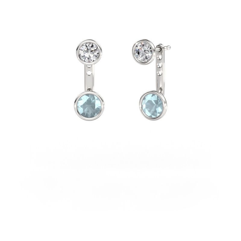 Earrings Halle 585 white gold aquamarine 6 mm