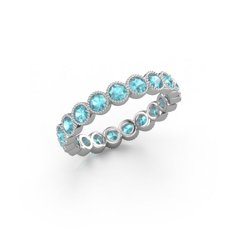 Ring Mariam 0.07 950 platinum blue topaz 2.7 mm