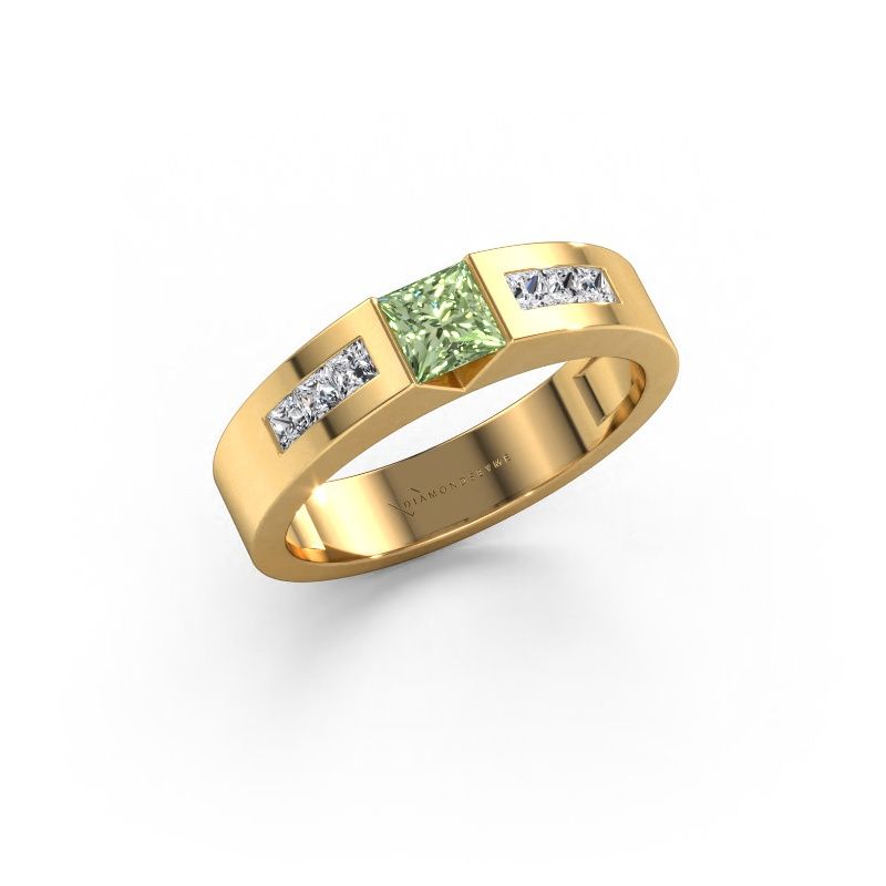 Engagement ring Arlena 2 585 gold green lab grown diamond 4 mm