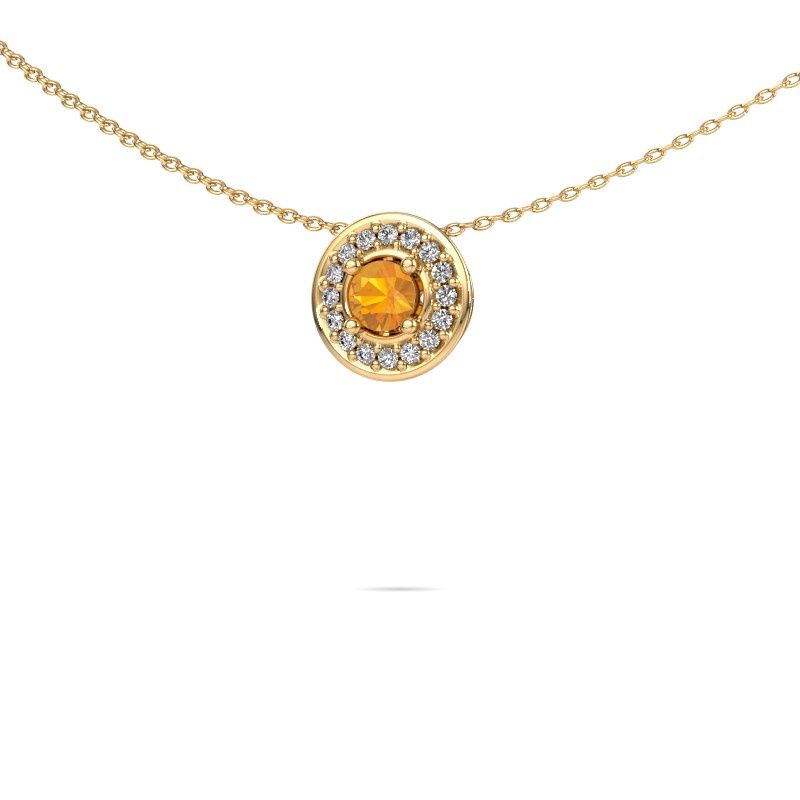 Pendant Agaat 585 gold citrin 4 mm