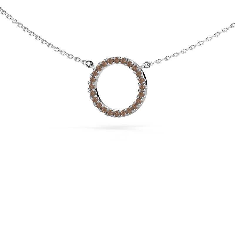 Anhänger Circle 585 Weißgold Braun Diamant 0.18 crt