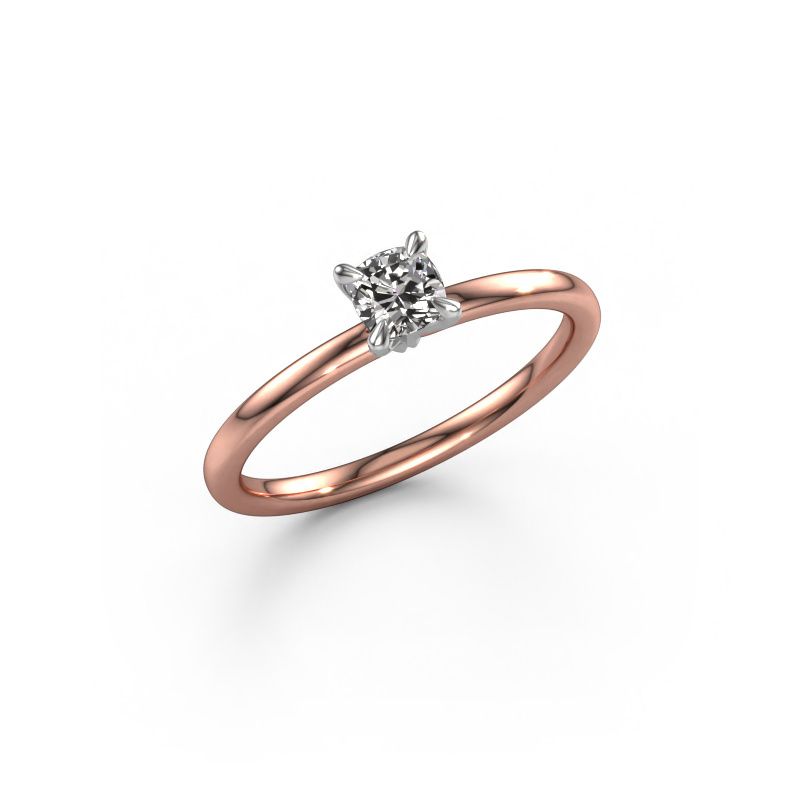 Image of Engagement Ring Crystal Cus 1<br/>585 rose gold<br/>Diamond 0.33 crt