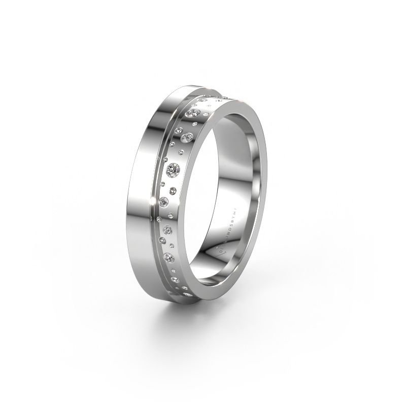 Trouwring WH6016L15E 950 platina lab-grown diamant ±5x2.6 mm