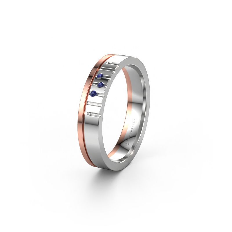 Friendship ring WH0332L14X 585 white gold sapphire ±4x1.5 mm