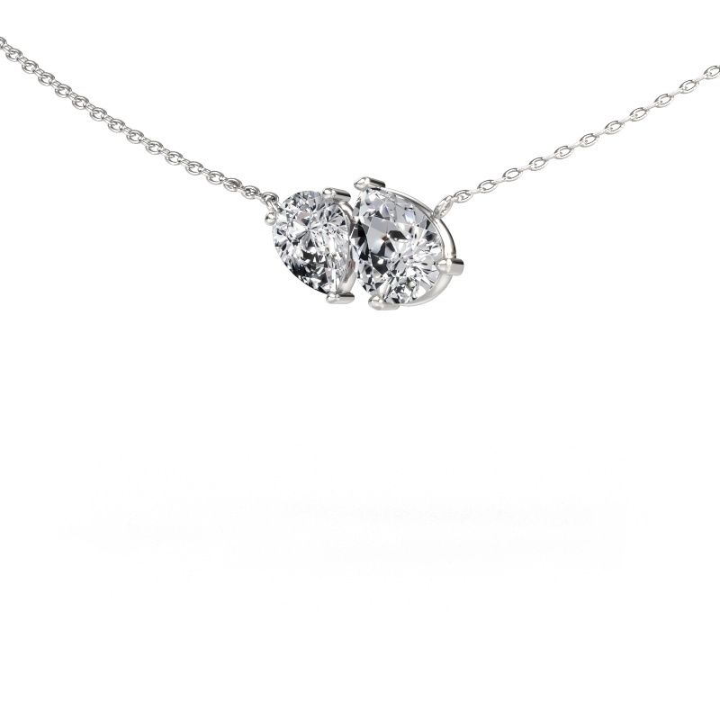 Pendant Toi et Moi PER PER 585 white gold diamond 1.10 crt