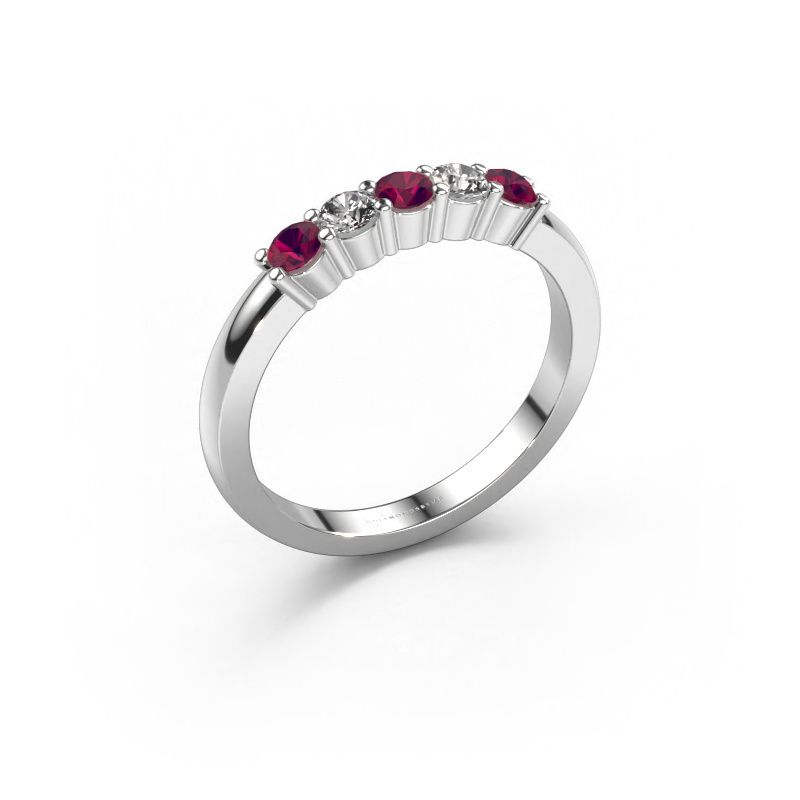 Ring Yasmin 5 950 platinum rhodolite 3 mm