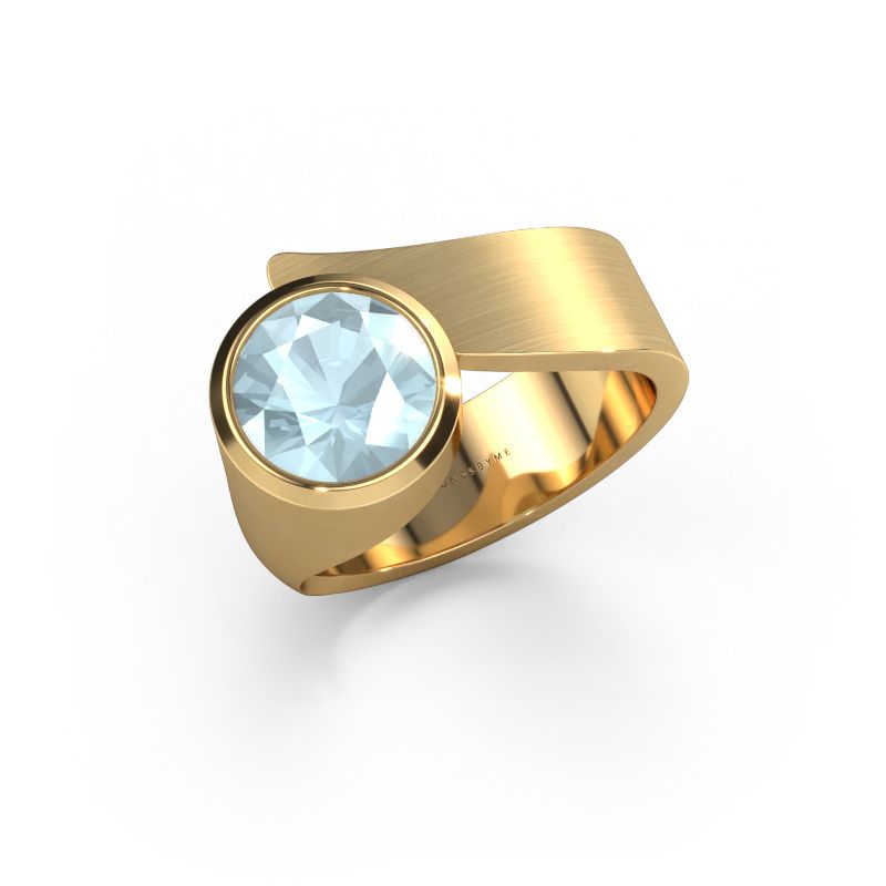 Ring Nakia 585 gult guld akvamarin 8 mm