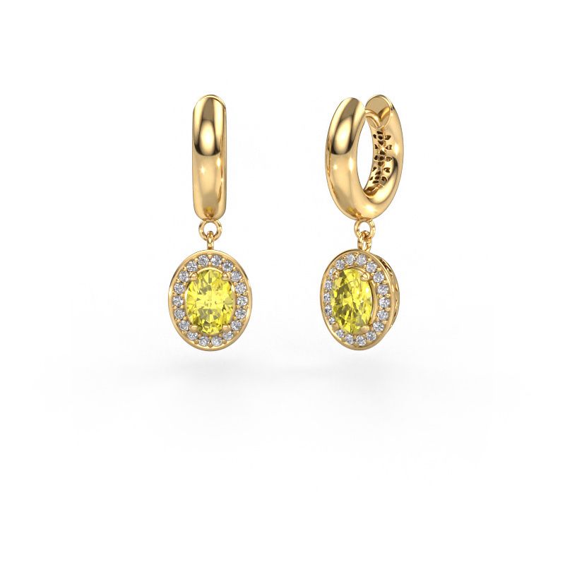 Drop earrings Annett 585 gold yellow lab grown diamond 7x5 mm