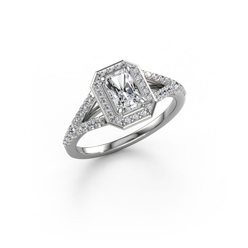 Engagement ring Pamela RAD 585 white gold lab grown diamond 0.937 crt