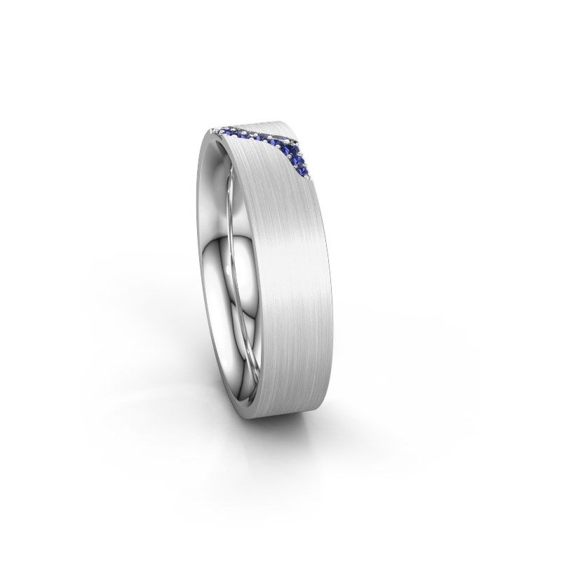 Image of Wedding ring WH2100L46BM<br/>585 white gold ±6x2 mm<br/>Sapphire