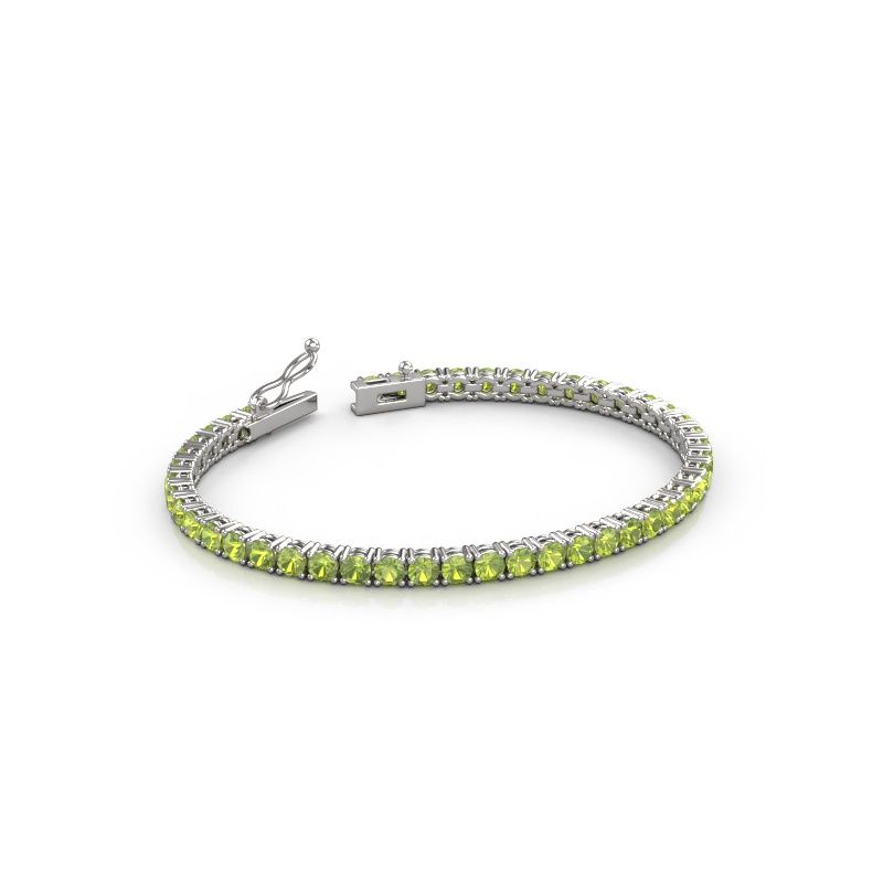 Tennis bracelet Shirley 3.4 585 peridot white gold 3.4 mm