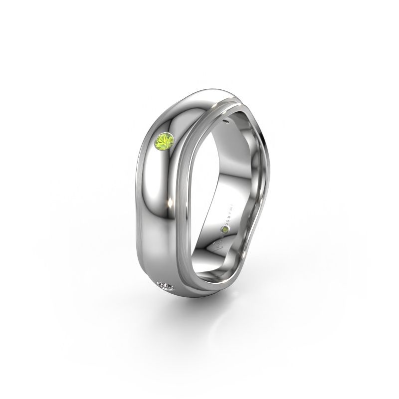 Wedding ring WH2050L26DP 950 platinum peridot ±6x2.4 mm