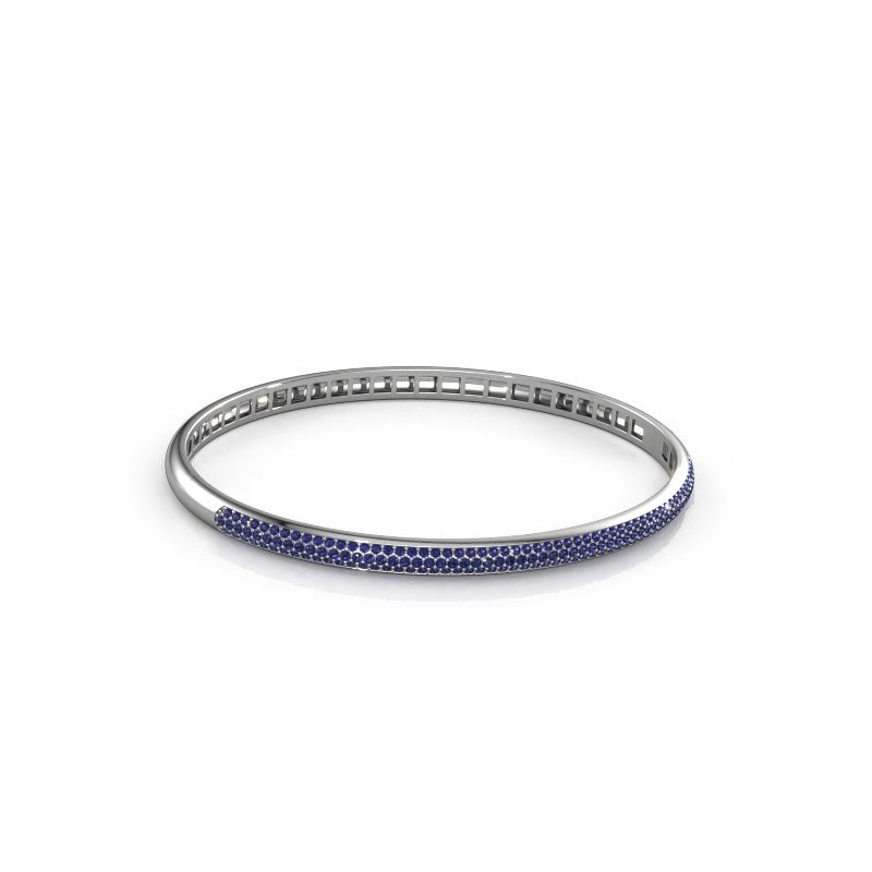Slavenarmband Emely 4mm 585 witgoud saffier 1.1 mm