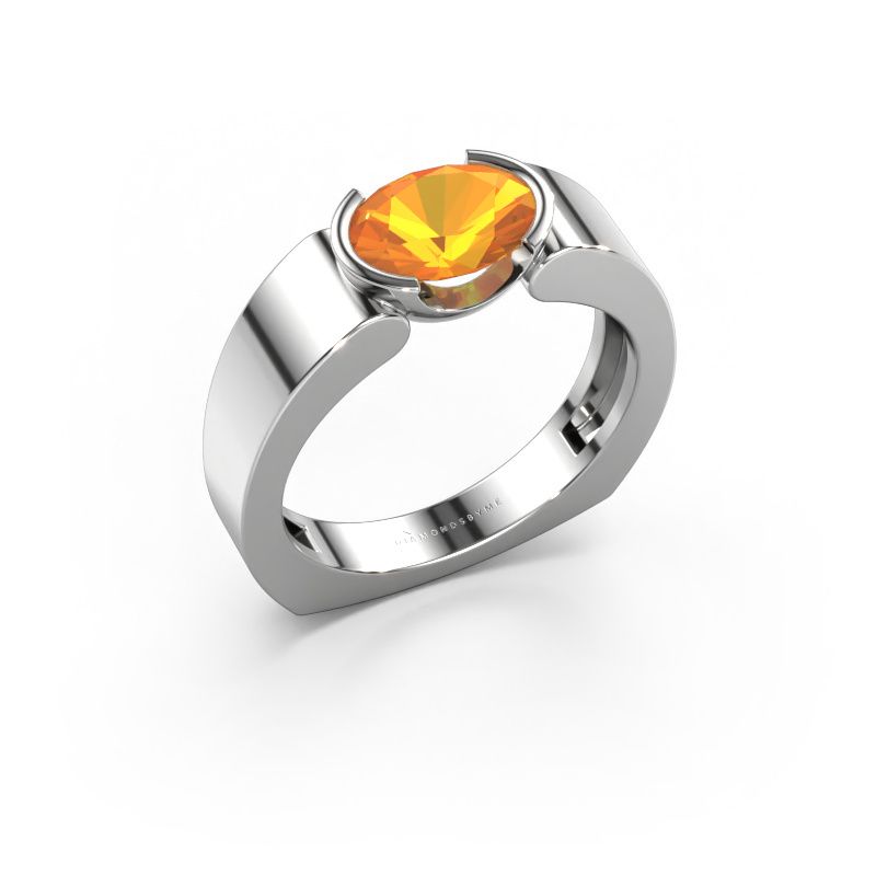 Ring Tonya 950 platina citrien 8x6 mm