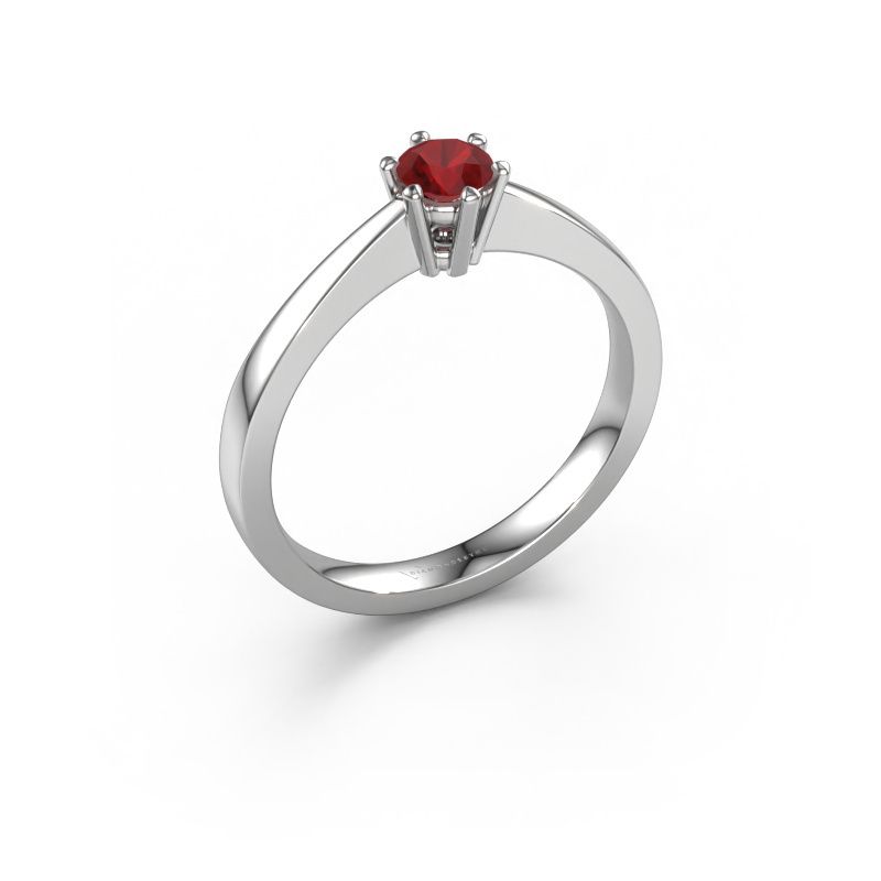 Engagement ring Noortje 950 platinum ruby 4 mm