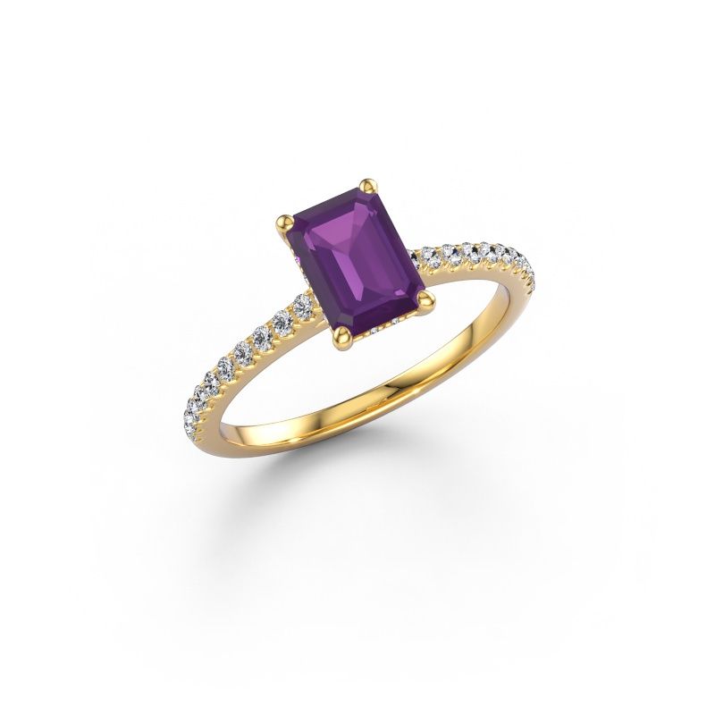 Engagement ring Sophie EME 585 gold amethyst 7.5x5.5 mm