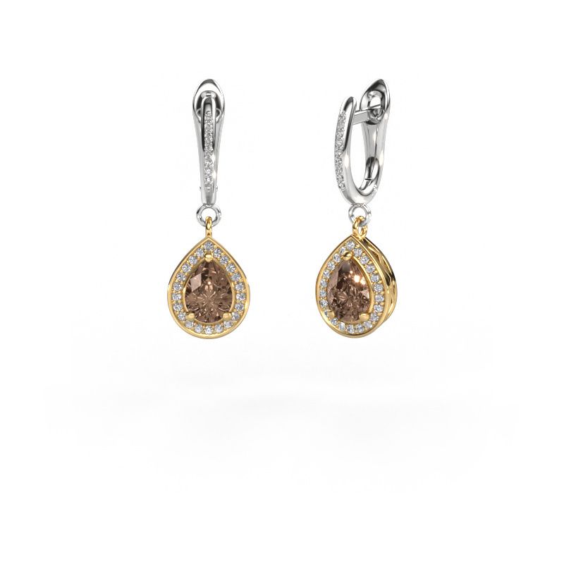 Oorhangers Ginger 2 585 goud bruine diamant 1.565 crt