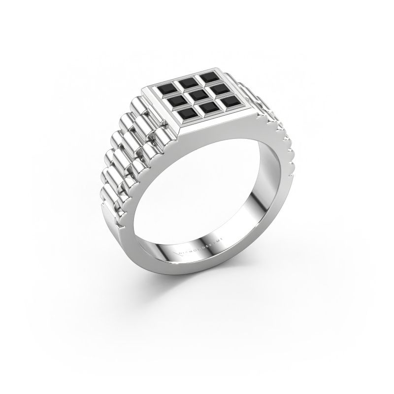Heren ring Chavez 950 platina zwarte diamant 0.63 crt