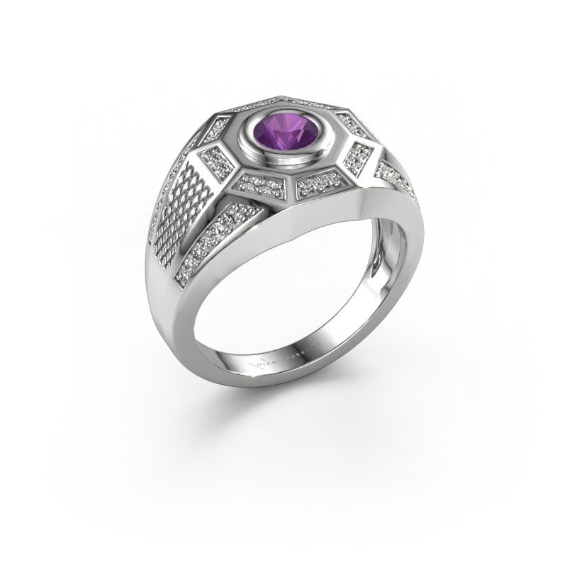 Heren ring Enzo 950 platina amethist 5 mm