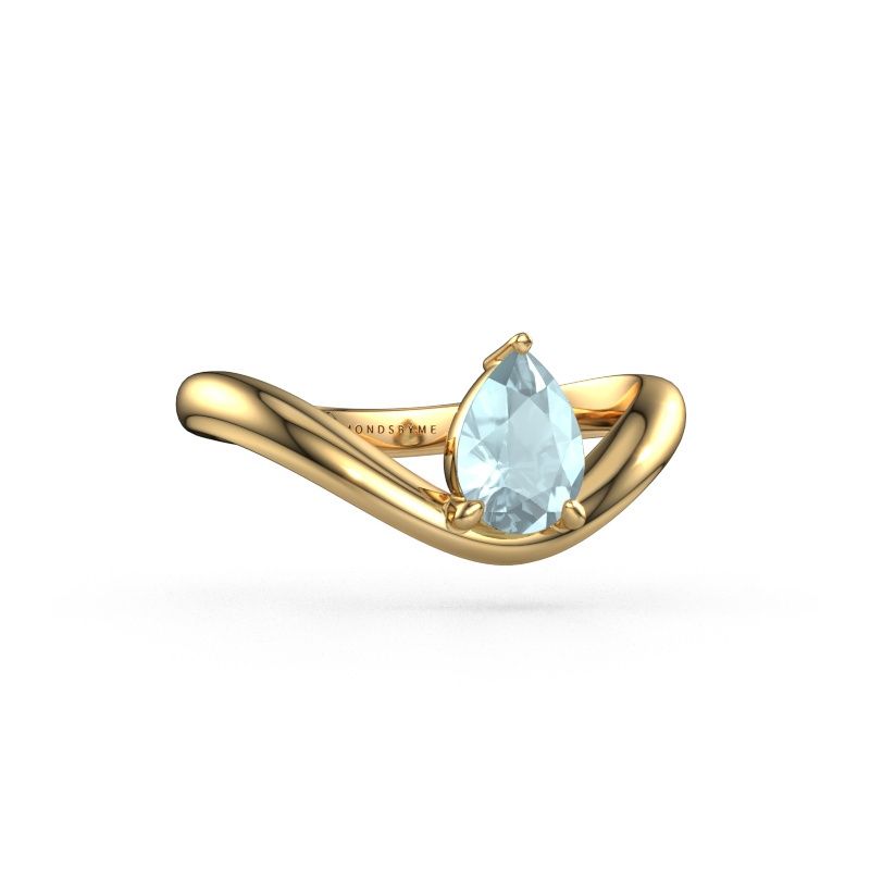 Engagement ring Femke PER 585 gold aquamarine 7x5 mm