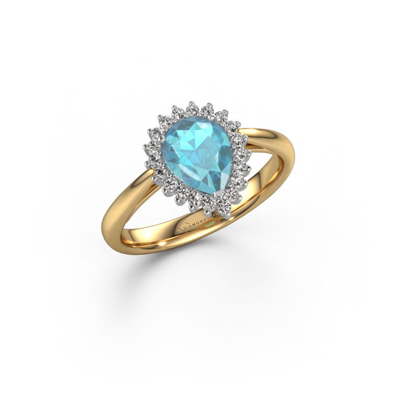 Engagement ring Tilly per 1 585 gold blue topaz 8x6 mm