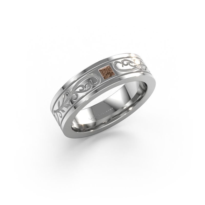 Men's ring Matijs 950 platinum brown diamond 0.17 crt