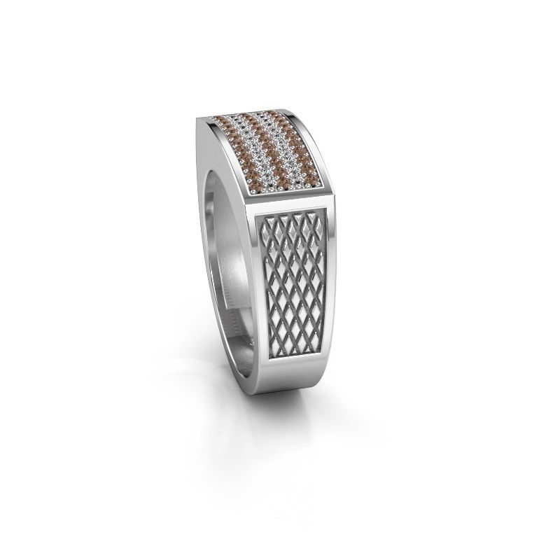 Afbeelding van Heren ring Erwin<br/>585 witgoud<br/>Bruine diamant 0.435 crt