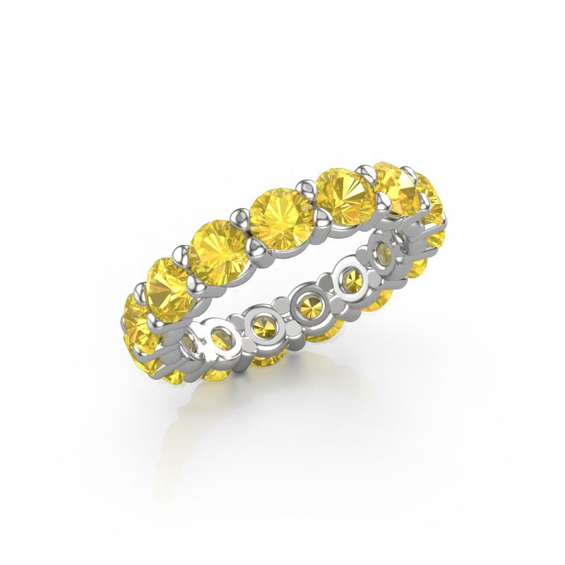 Ring Heddy rnd 4.2 585 white gold yellow sapphire 4.2 mm
