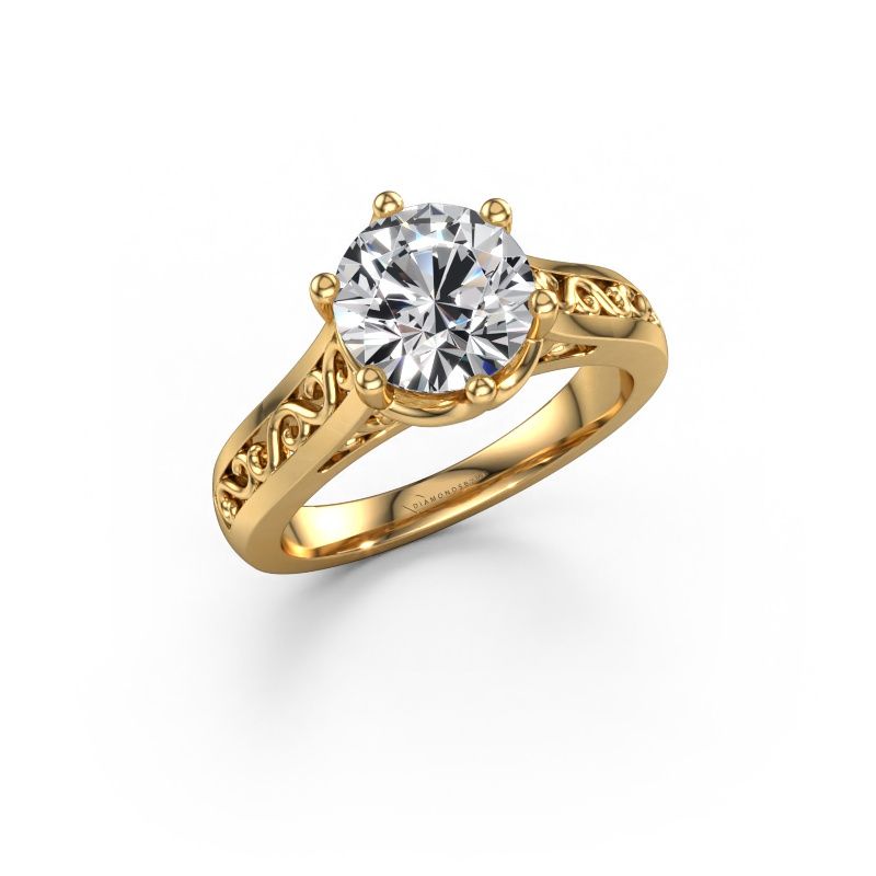 Engagement ring Shan 585 gold lab grown diamond 2.00 crt