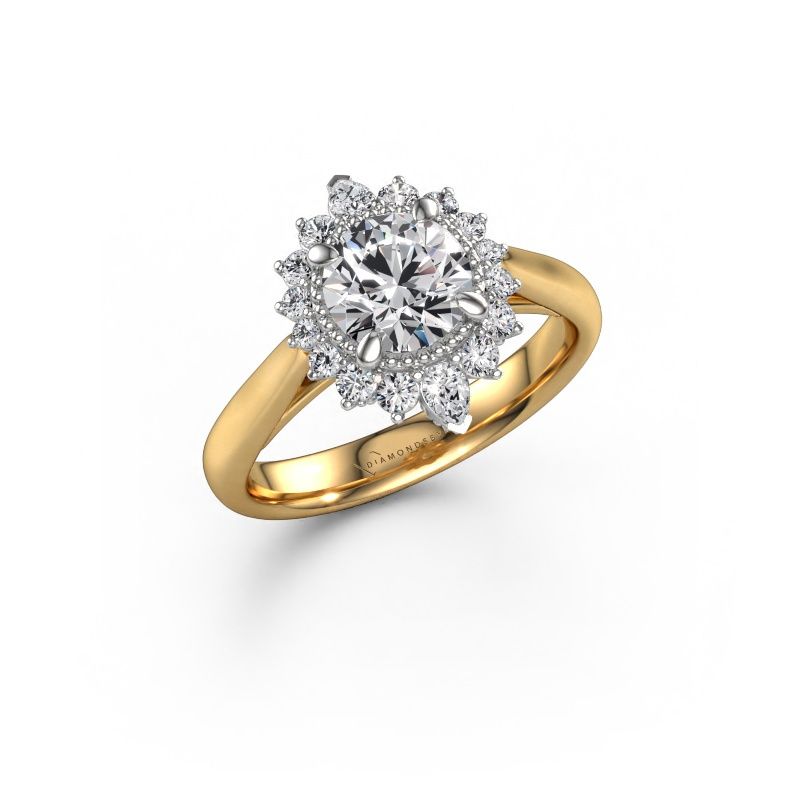 Engagement ring Susan 585 gold lab grown diamond 1.52 crt