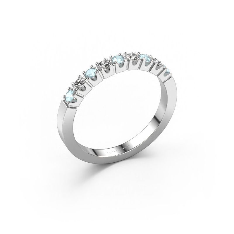 Ring Dana 9 950 platina aquamarijn 2 mm