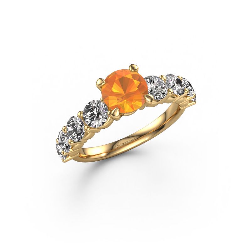 Engagement ring Deja 585 gold citrin 6.5 mm