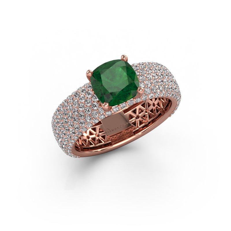 Verlobungsring Darcy 585 Roségold Smaragd 7 mm
