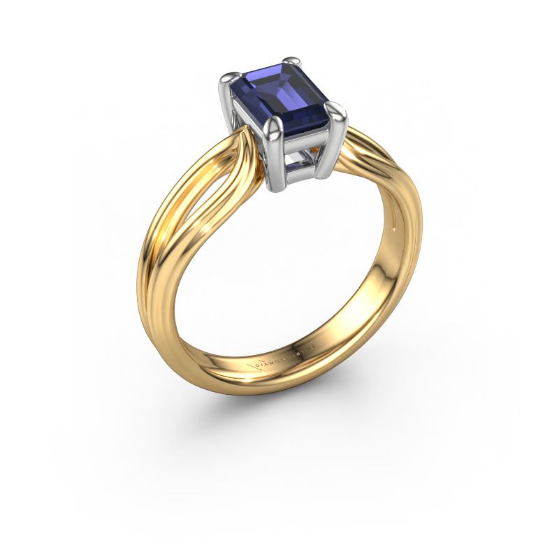 Bague de fiançailles Antonia eme 1 585 or jaune saphir 7x5 mm