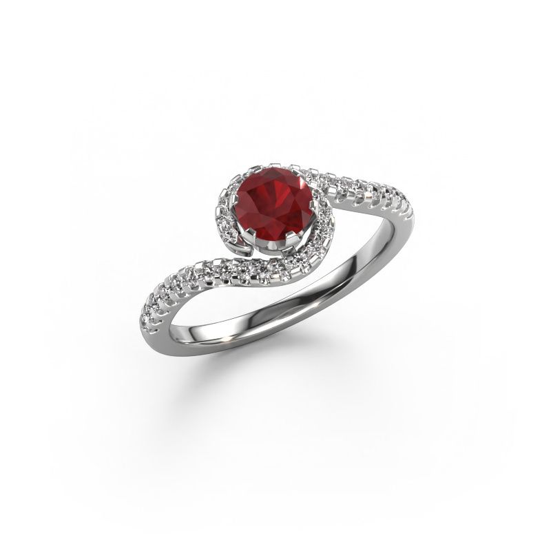 Engagement ring Elli 585 white gold ruby 5 mm
