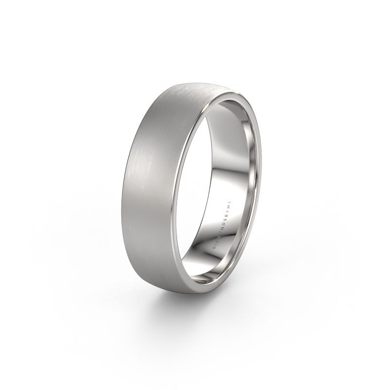 Wedding ring WH0100M26AM 585 white gold ±6 x 1.7 mm