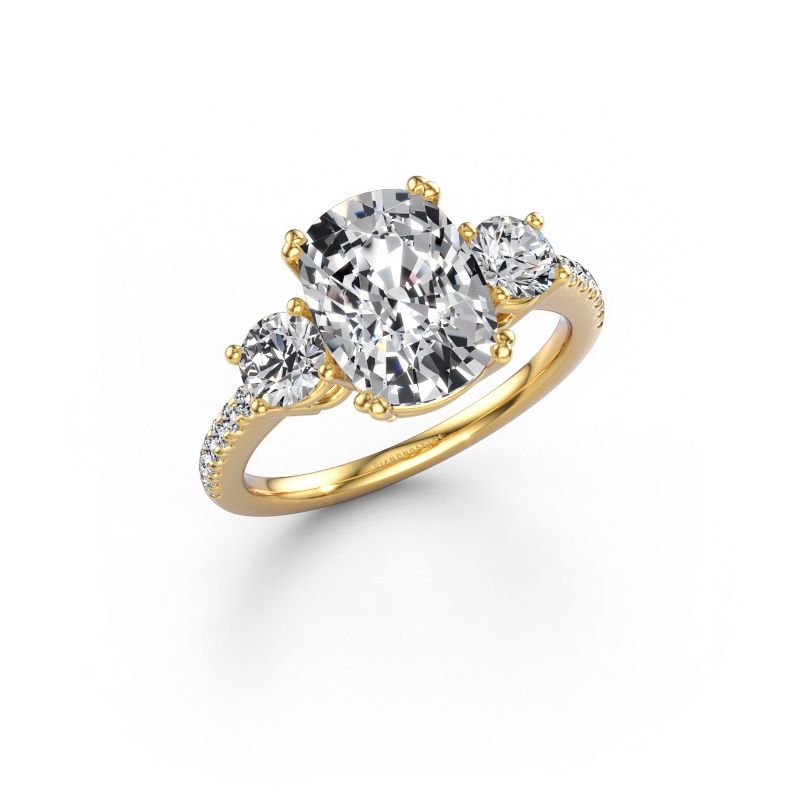 Engagement ring Dominique CSH 2 585 gold lab grown diamond 3.768 crt