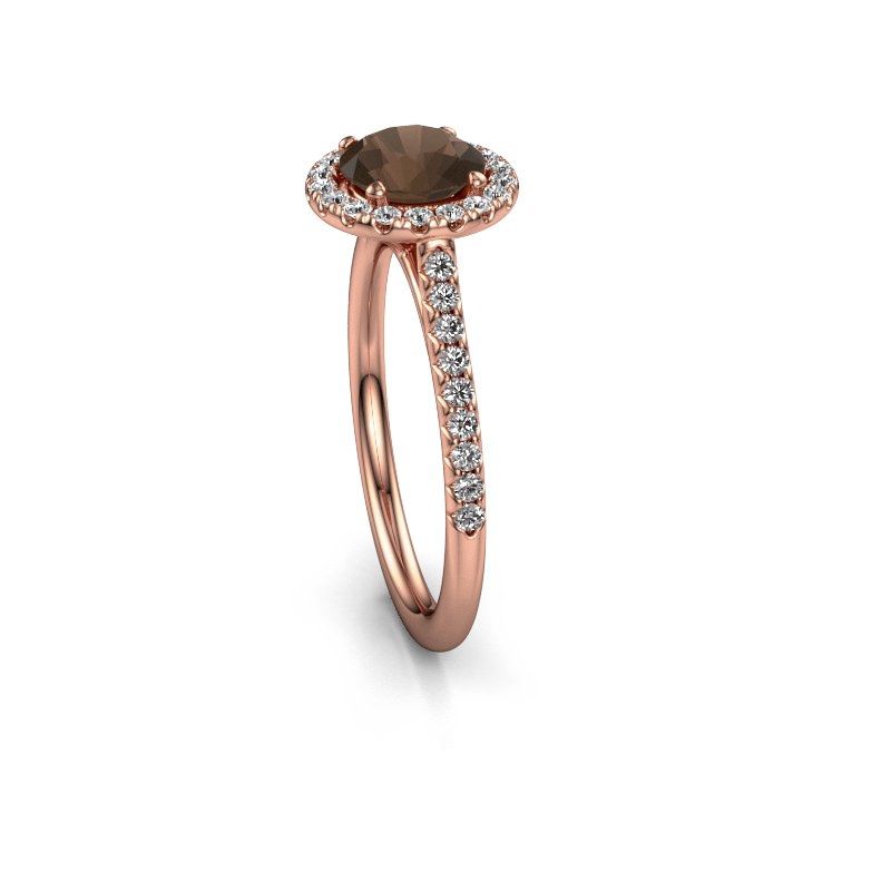 Image of Engagement ring seline rnd 2<br/>585 rose gold<br/>Smokey quartz 6.5 mm
