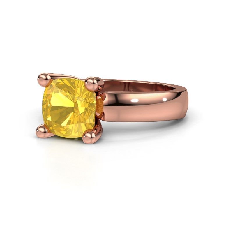Afbeelding van Ring Clelia CUS<br/>585 rosé goud<br/>Gele saffier 8 mm