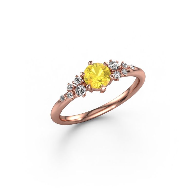 Engagement ring Royce RND 585 rose gold yellow sapphire 5 mm