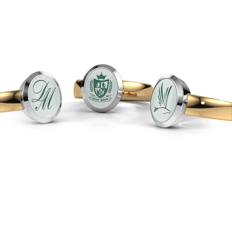 Afbeelding van Zegelring Oscar 2<br/>585 goud<br/>Groene Lagensteen 11x9 mm