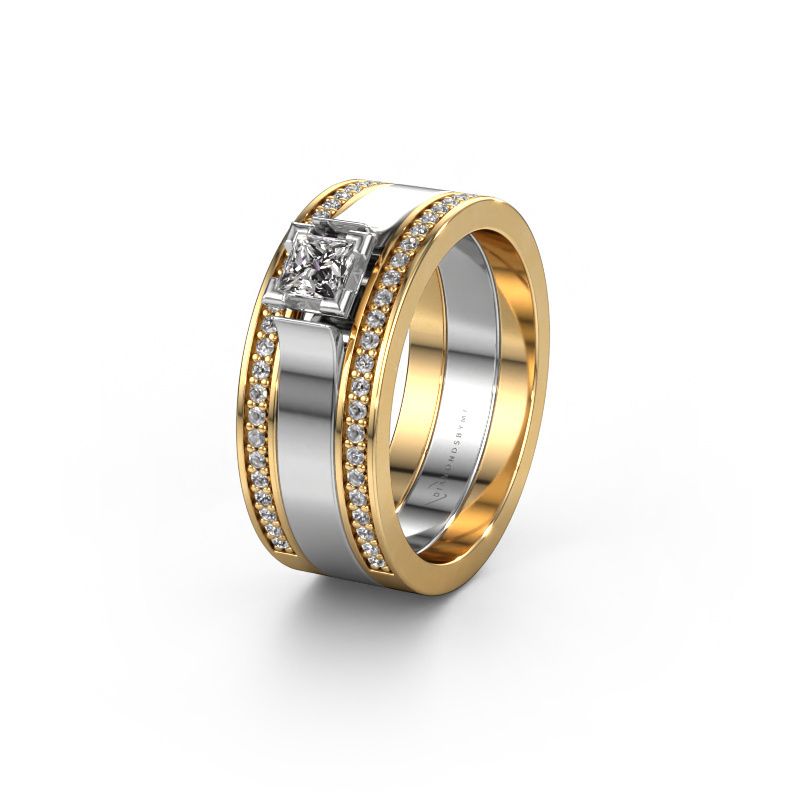 Wedding ring WH2121L 585 gold lab-grown diamond ±8x1.7 mm