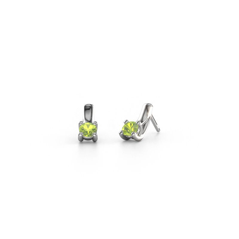 Earrings Mia 1 950 platinum peridot 4.2 mm