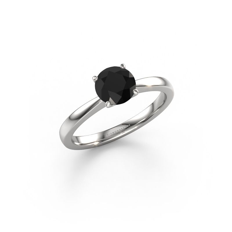 Bague de fiançailles Kitty 950 platine diamant noir 1.08 crt